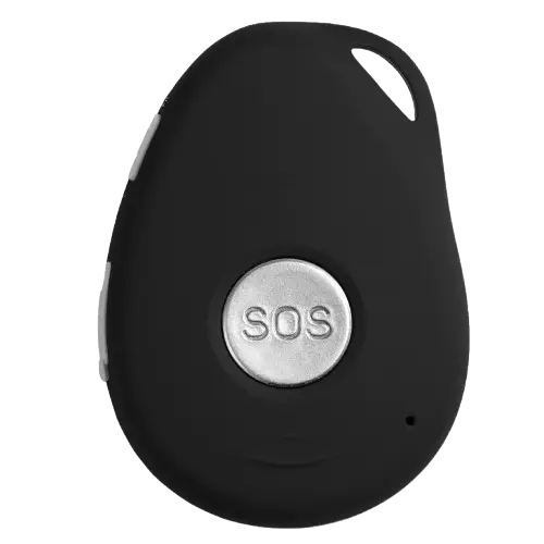 Infographie montrant le Bouton de Panique GPS connecté à un centre de télésurveillance 24/7 et aux services d'intervention, illustrant l'intégration globale